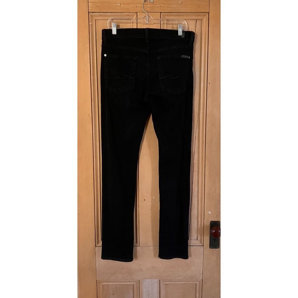 S7 For All Mankind Mens Vintage Y2K Slimmy S7 Jeans Size 34x32 Black Dark AN EXC - Picture 8 of 12